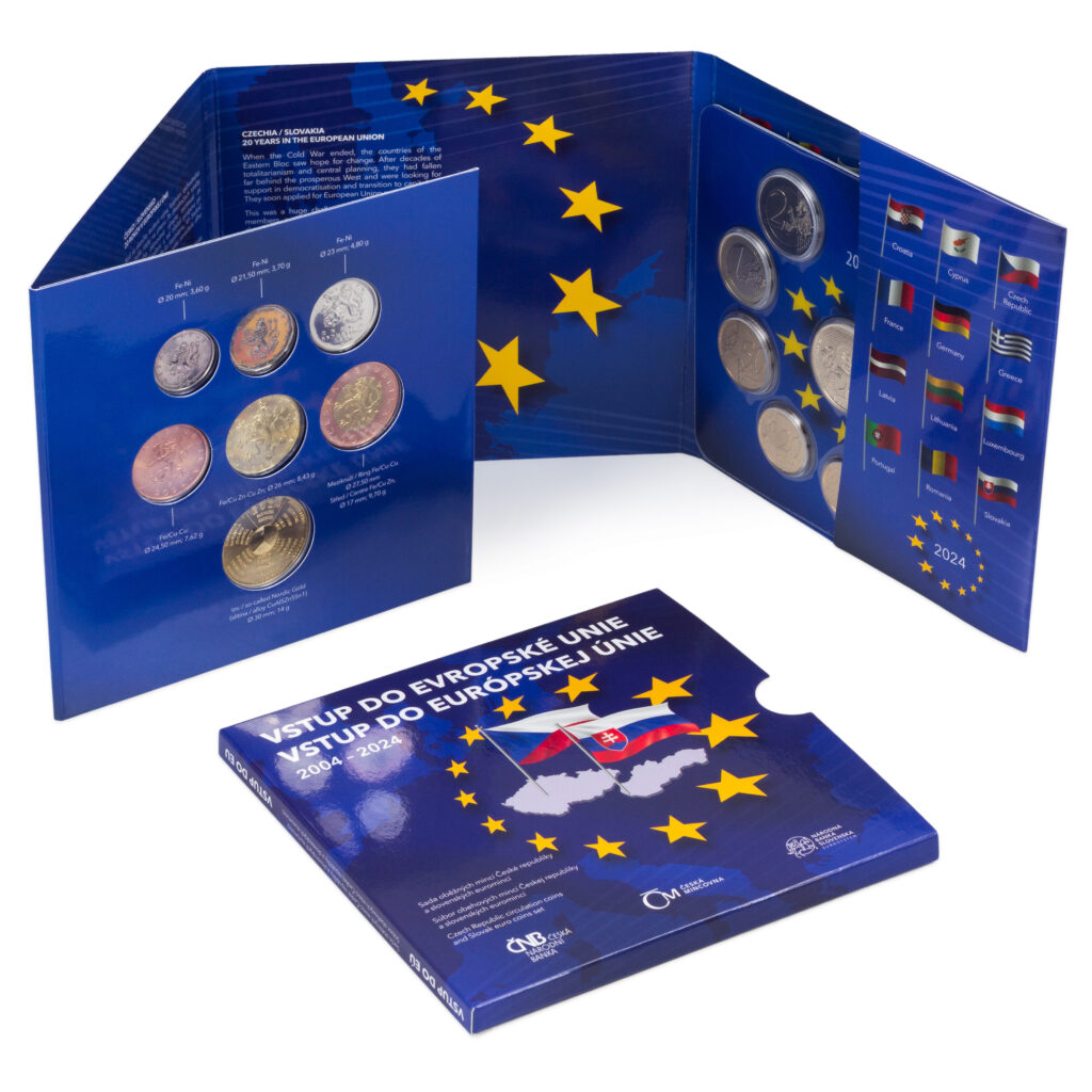 Sada obehových mincí pri príležitosti 20. výročia vstupu Slovenskej republiky a Českej republiky do Európskej únie